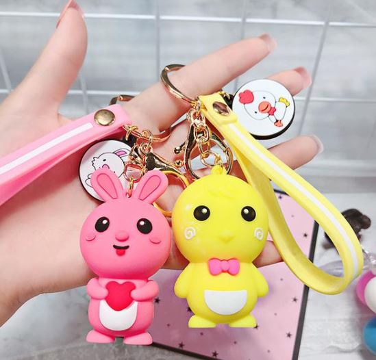3D pvc rubber keychains