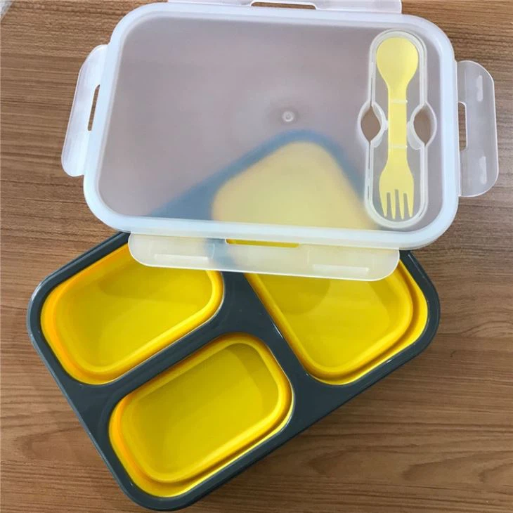 BPA Free Silicone Compartments Lunch Boxes
