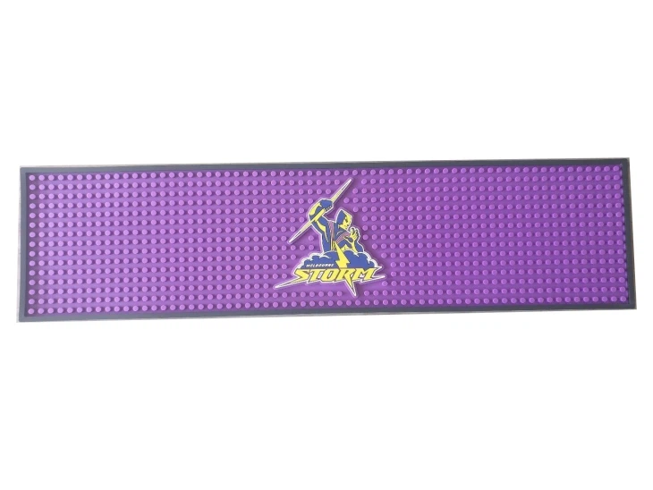 PVC Rubber Purple Bar Mat Runner Barmat With 3D Logo