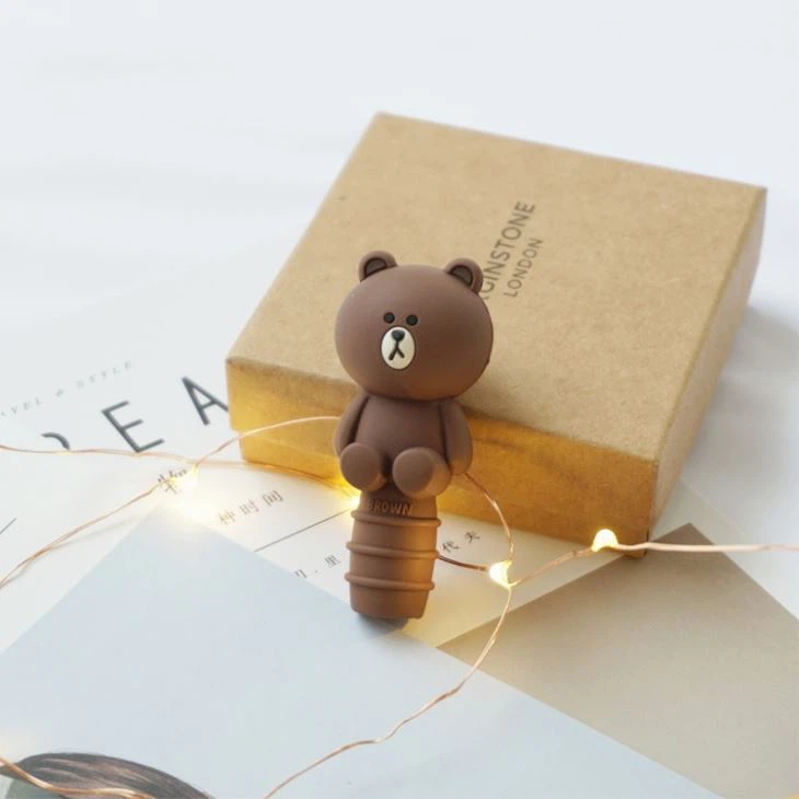 Bespoke Brown Bear Silicone Wine Stopper