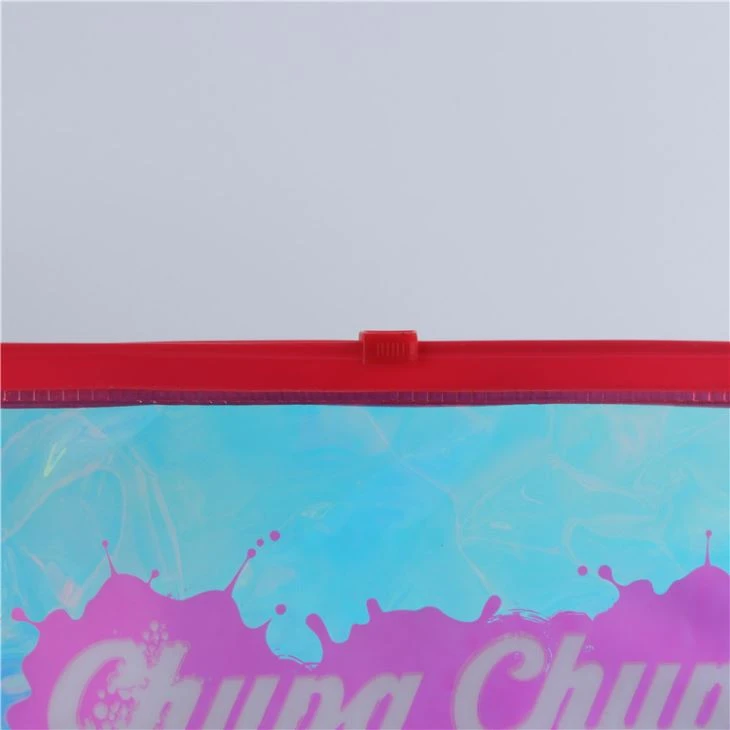 Printed Logo Holographic PVC Ziplock Bag For Makeup/Cosmetic