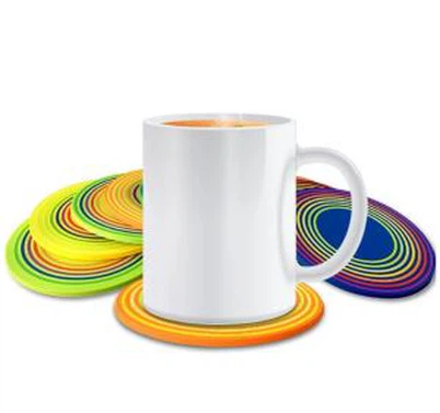 Šarena okrugla silikonska podloga za šalicu za kavu