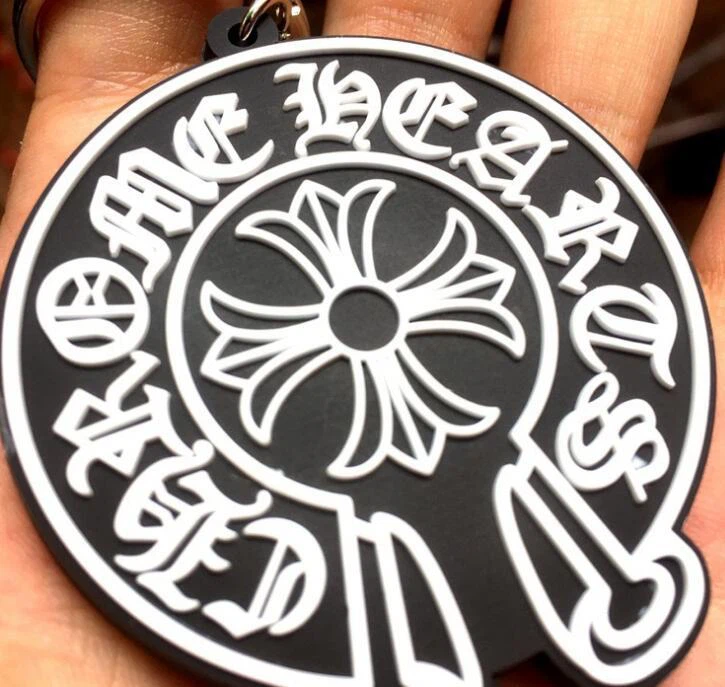 Tide Brand Double-sided Silicone Keychain Key Ring