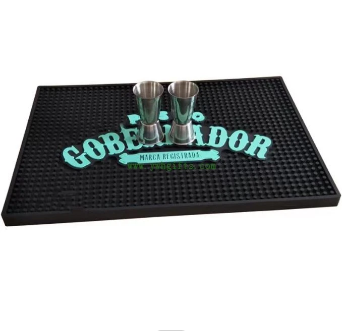 LED Light Soft PVC Bar Mat Rubber Spill Rail Drip Mat