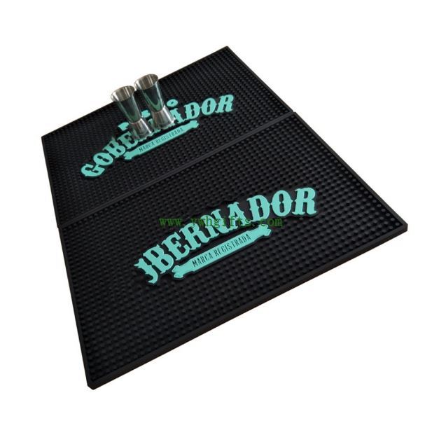 LED Light Soft PVC Bar Mat Rubber Spill Rail Drip Mat